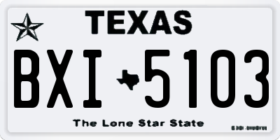 TX license plate BXI5103