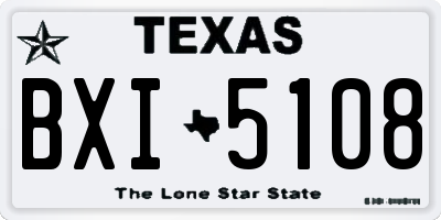TX license plate BXI5108