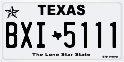 TX license plate BXI5111