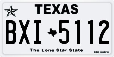TX license plate BXI5112
