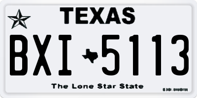 TX license plate BXI5113