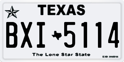 TX license plate BXI5114