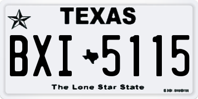 TX license plate BXI5115