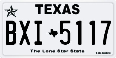 TX license plate BXI5117