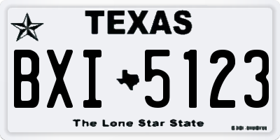 TX license plate BXI5123