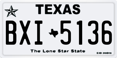 TX license plate BXI5136