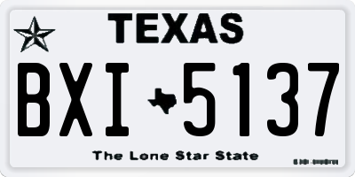 TX license plate BXI5137