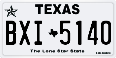 TX license plate BXI5140