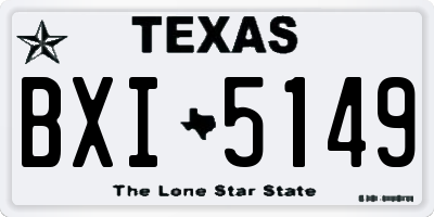 TX license plate BXI5149
