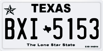 TX license plate BXI5153