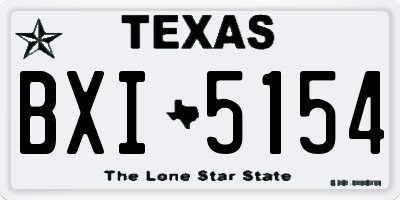 TX license plate BXI5154