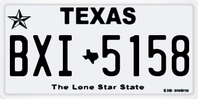 TX license plate BXI5158
