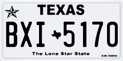 TX license plate BXI5170