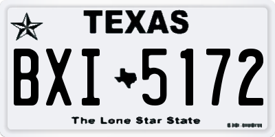 TX license plate BXI5172