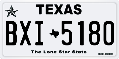 TX license plate BXI5180