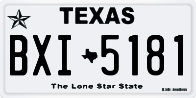 TX license plate BXI5181