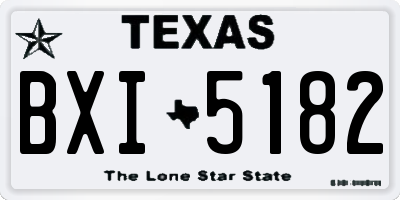 TX license plate BXI5182