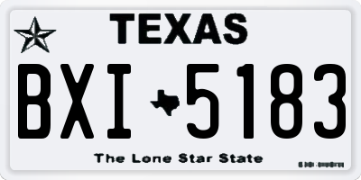 TX license plate BXI5183