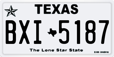 TX license plate BXI5187