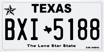 TX license plate BXI5188