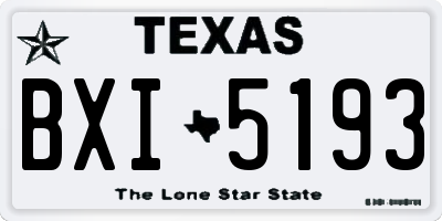 TX license plate BXI5193