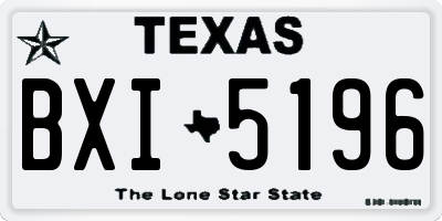 TX license plate BXI5196