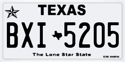 TX license plate BXI5205
