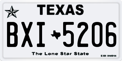 TX license plate BXI5206