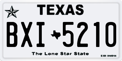 TX license plate BXI5210