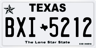 TX license plate BXI5212