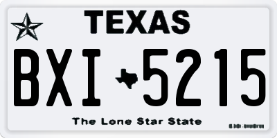 TX license plate BXI5215