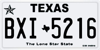 TX license plate BXI5216