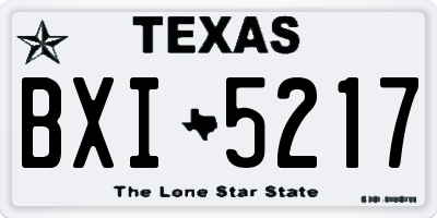 TX license plate BXI5217