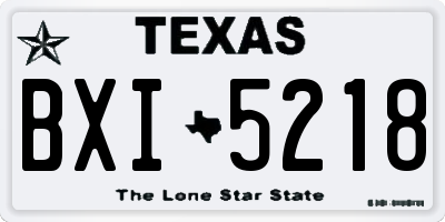 TX license plate BXI5218