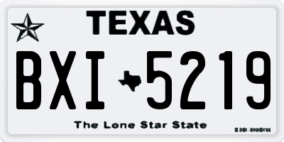 TX license plate BXI5219