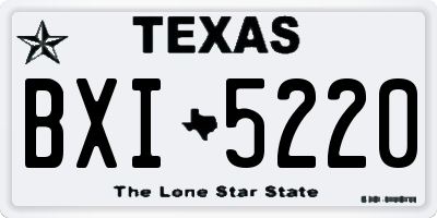 TX license plate BXI5220