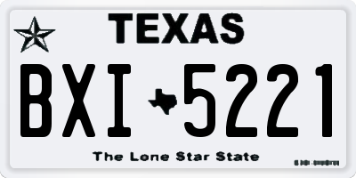 TX license plate BXI5221