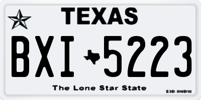 TX license plate BXI5223