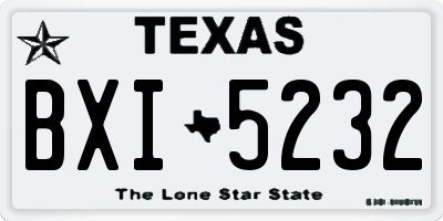 TX license plate BXI5232