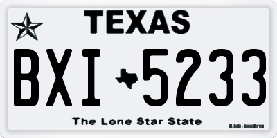 TX license plate BXI5233