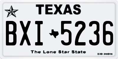 TX license plate BXI5236