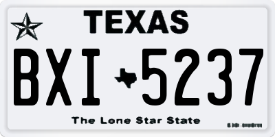 TX license plate BXI5237