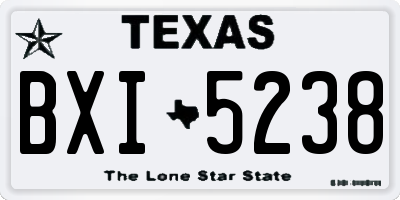 TX license plate BXI5238