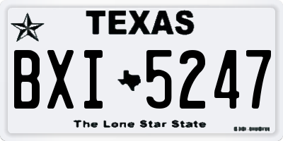 TX license plate BXI5247