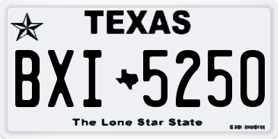 TX license plate BXI5250