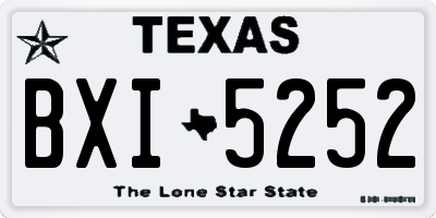 TX license plate BXI5252
