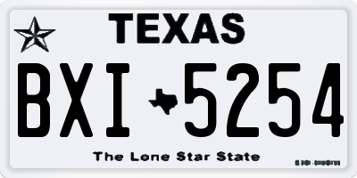 TX license plate BXI5254