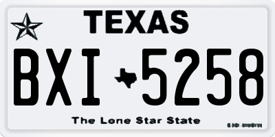 TX license plate BXI5258