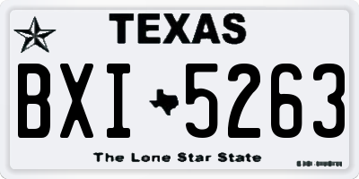TX license plate BXI5263