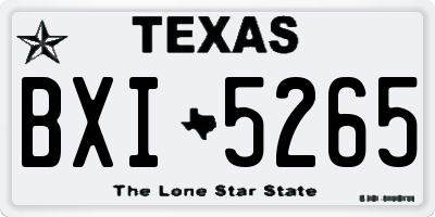 TX license plate BXI5265